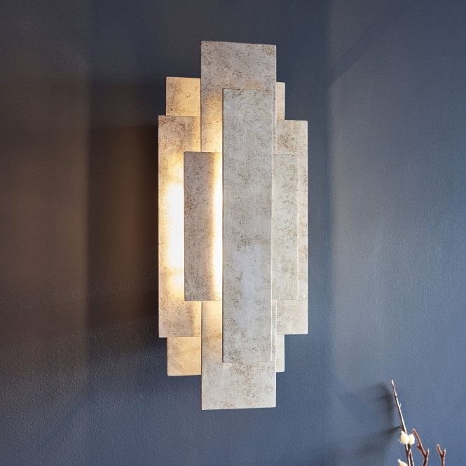 Aztec 2Lt Wall Light - Antique Gold Leaf/Antique Silver Leaf - Image 7