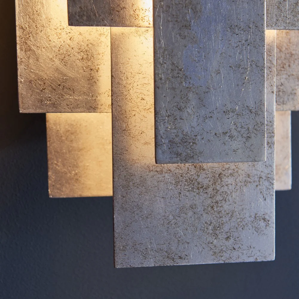 Aztec 2Lt Wall Light - Antique Gold Leaf/Antique Silver Leaf - Image 8