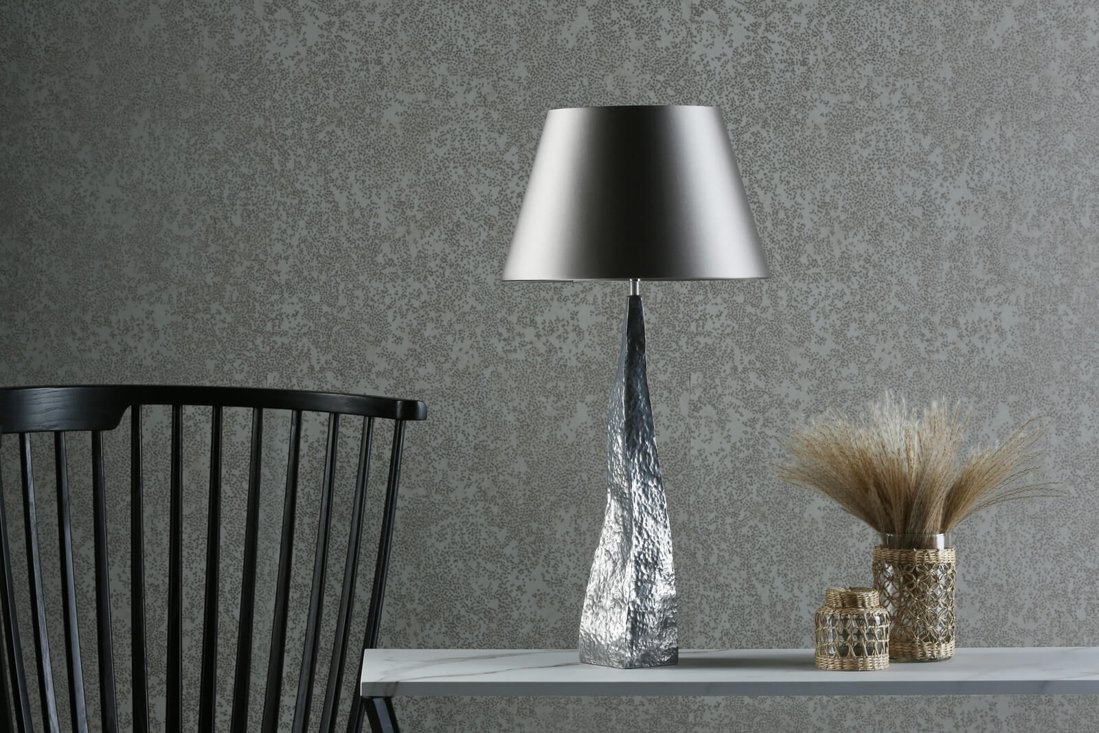Aztec Table Lamp Copper/Pewter Base Only E27 - Image 7