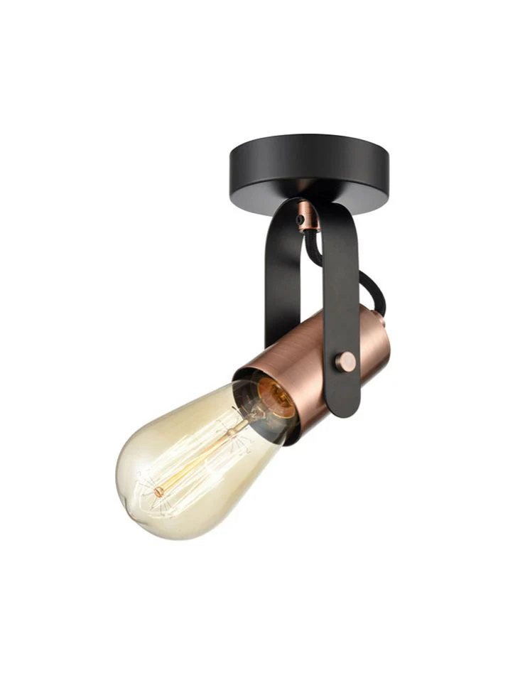 Azure 1lt Ceiling/Wall Fitting - Black & Copper - Image 2