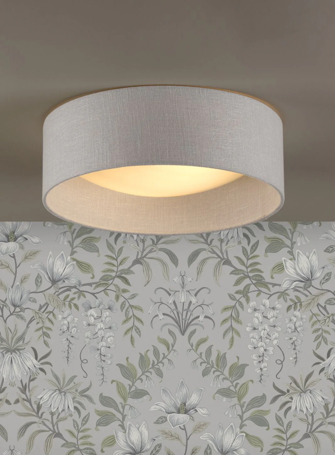Bacall 2 Light Flush Natural/Silver Shade - Image 5