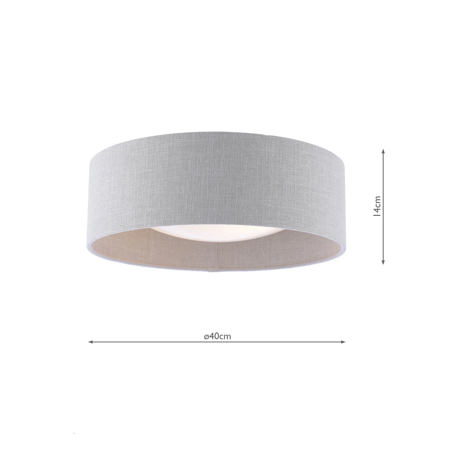 Bacall 2 Light Flush Natural/Silver Shade - Image 6