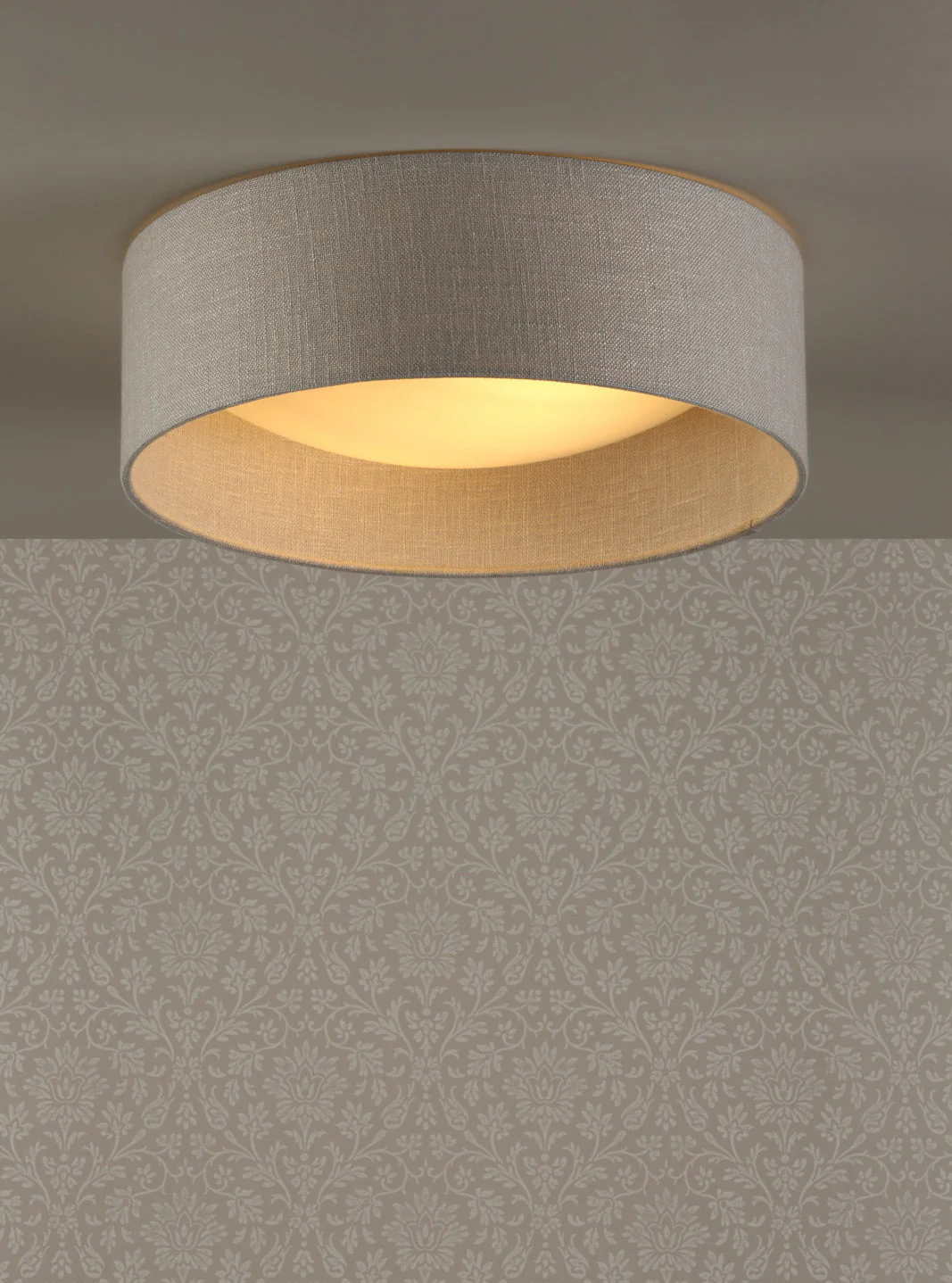 Bacall 2 Light Flush Natural/Silver Shade - Image 9