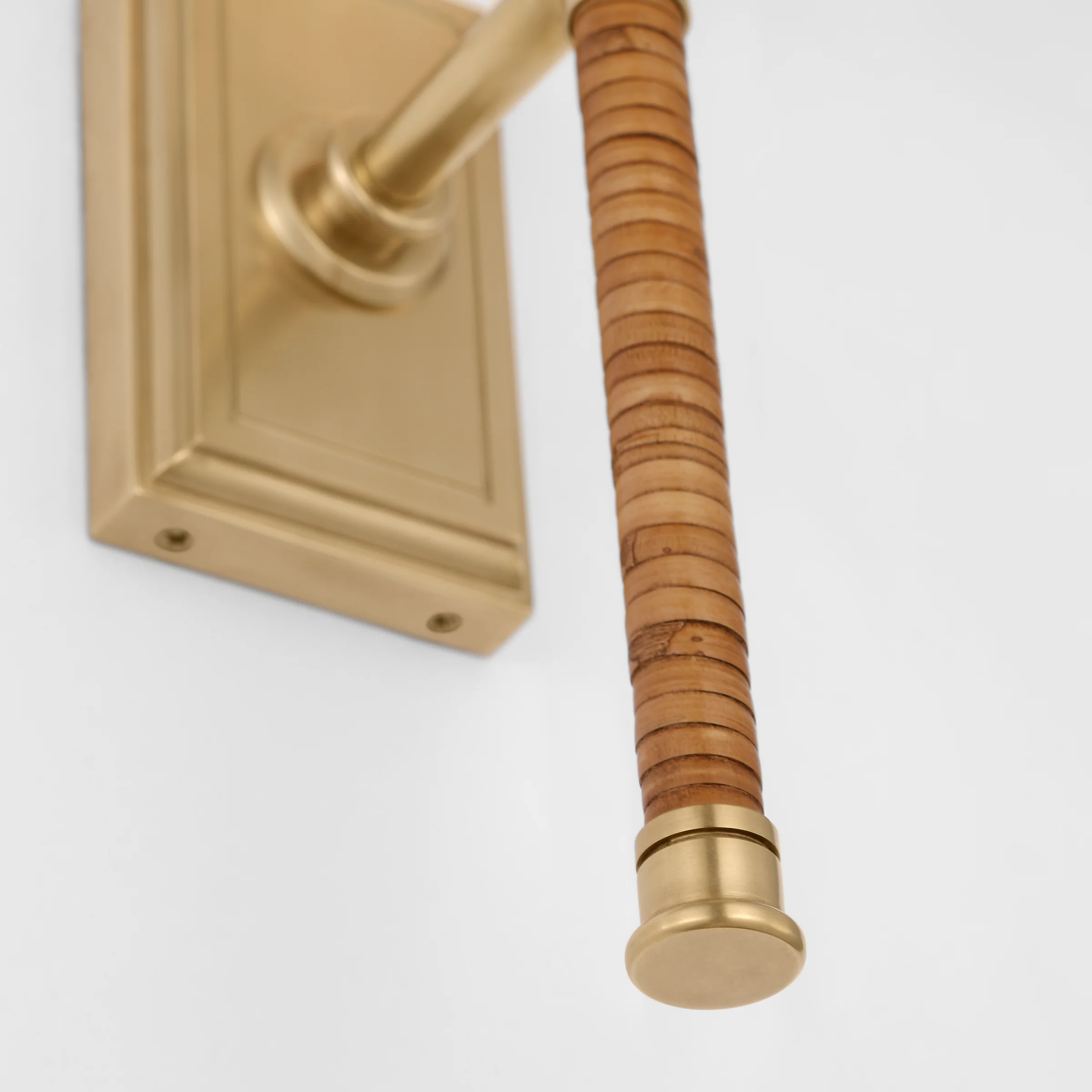 Basden Tall Wall Sconce - Brass & Rattan - Image 3