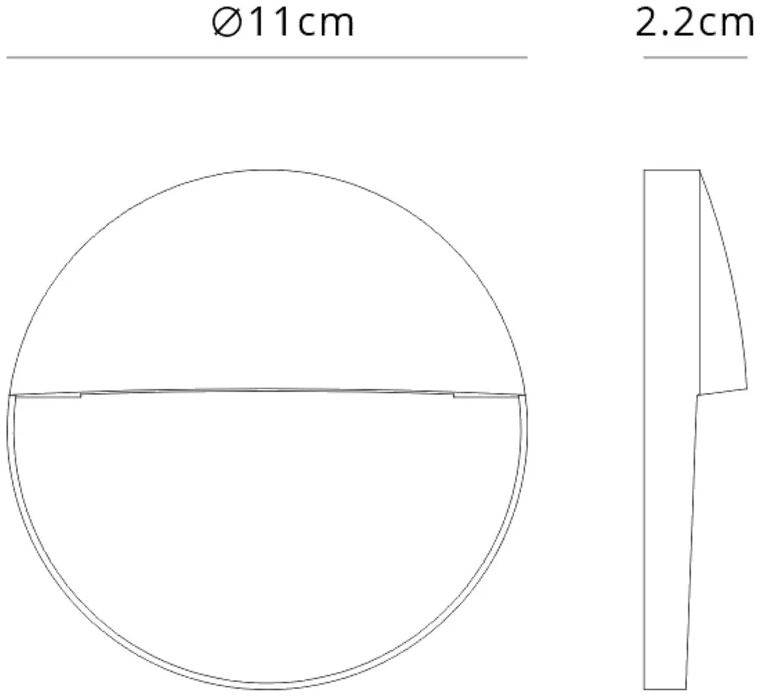 Baker Outdoor Wall Lamp Small Round, 3W LED, 3000K, 155lm, IP54, Anthracite, 3yrs Warranty - Image 2