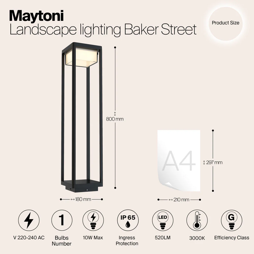 Baker Street LED Bollard Light 3000K IP65 - Image 2