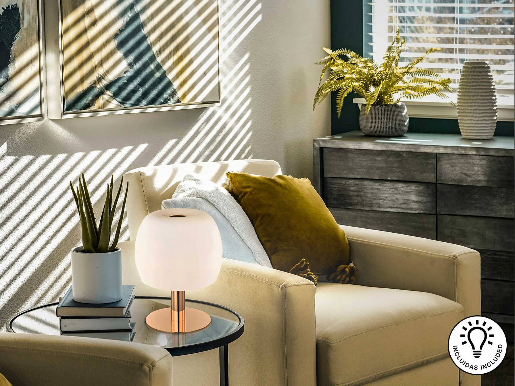 Baloon Table Lamp- Gold Opal Finish - Image 4
