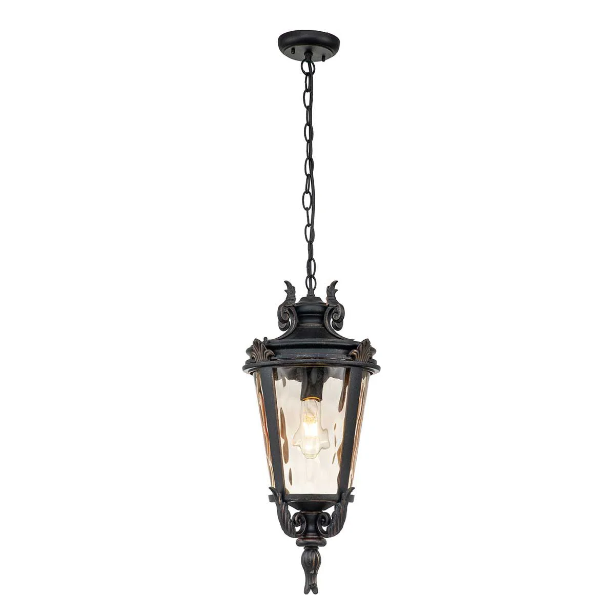 Baltimore 1 Light Medium/Large Chain Lantern - Weathered Bronze IP44 E27 - Image 2