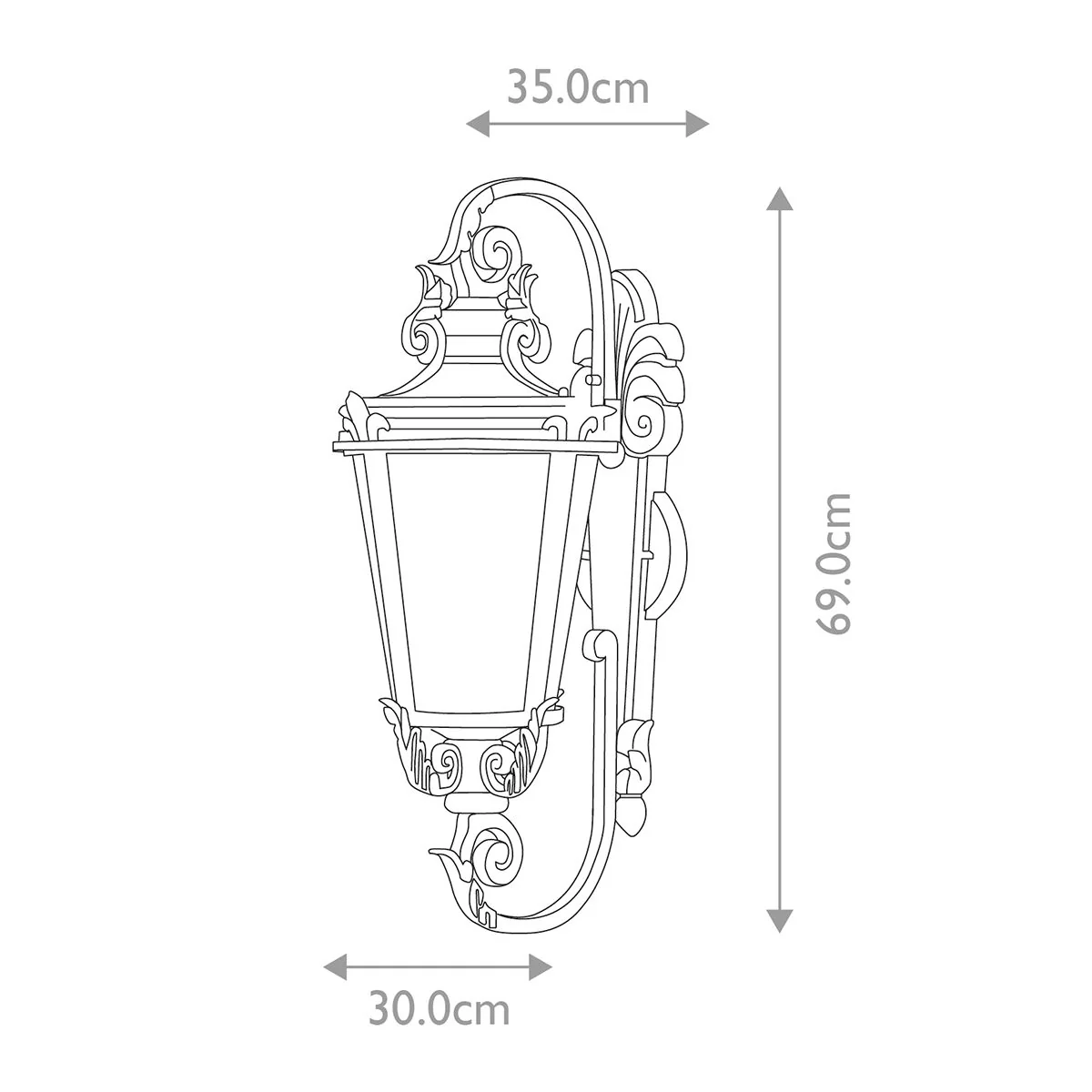 Baltimore 1 Light Medium/Large Outdoor Lantern - Weathered Bronze E27 IP44 - Image 10