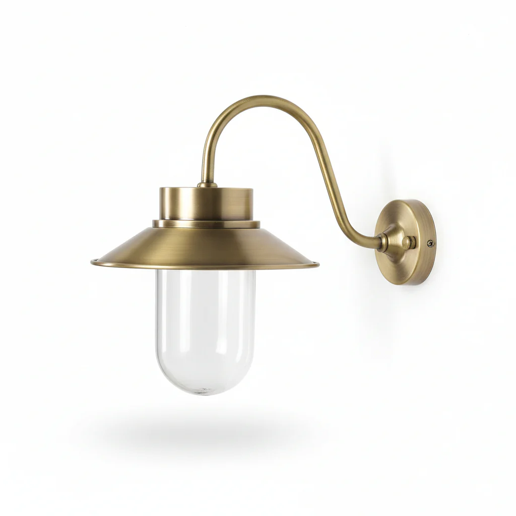 Baltimore Cast Outdoor Wall Light- Black/ Brass Finish - Image 2