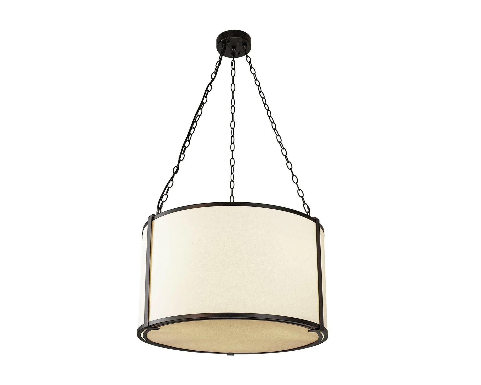 Baltimore Pendant Lamp - Matt Black White Linen E14 - Image 4