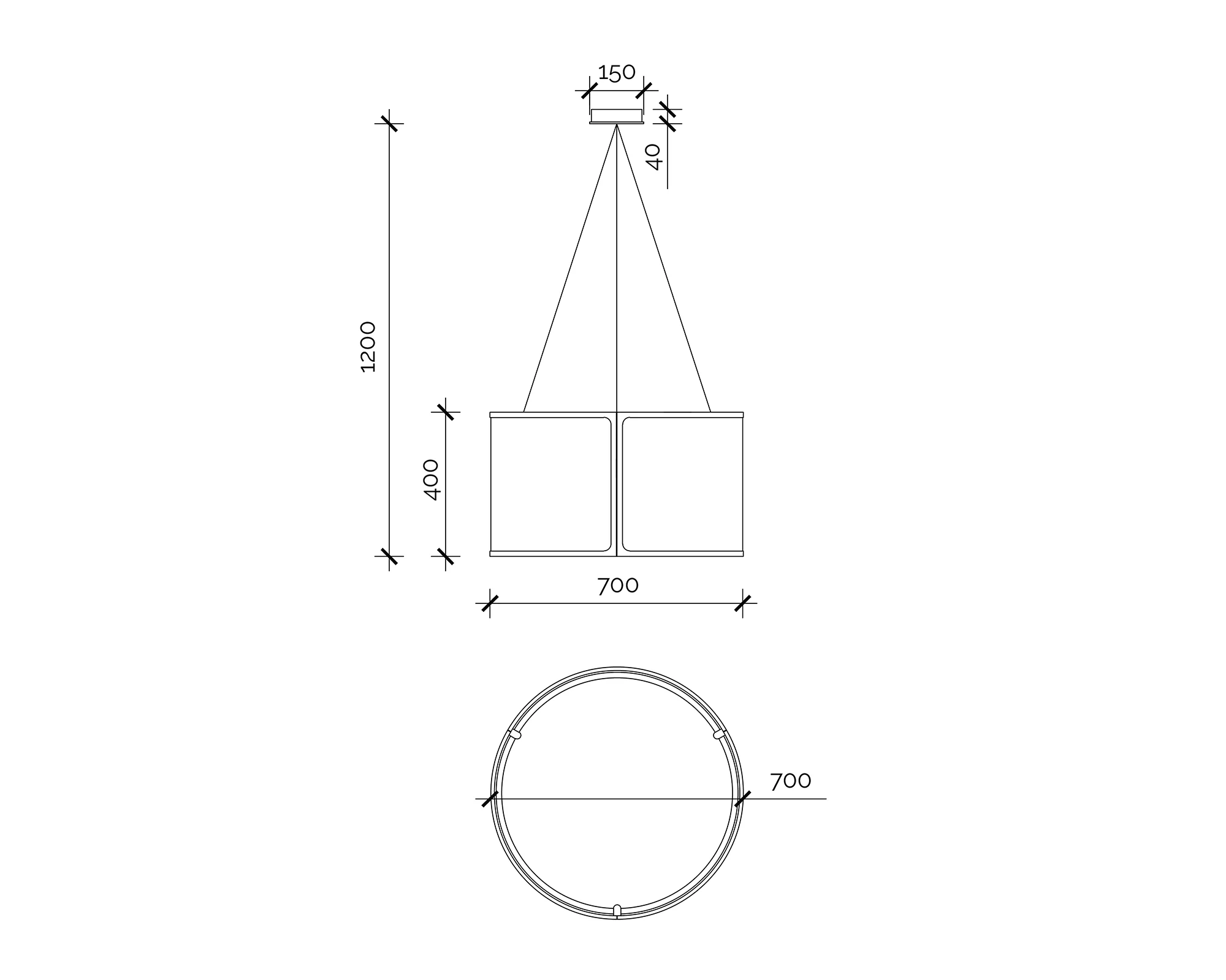 Baltimore Pendant Lamp - Matt Black White Linen E14 - Image 7