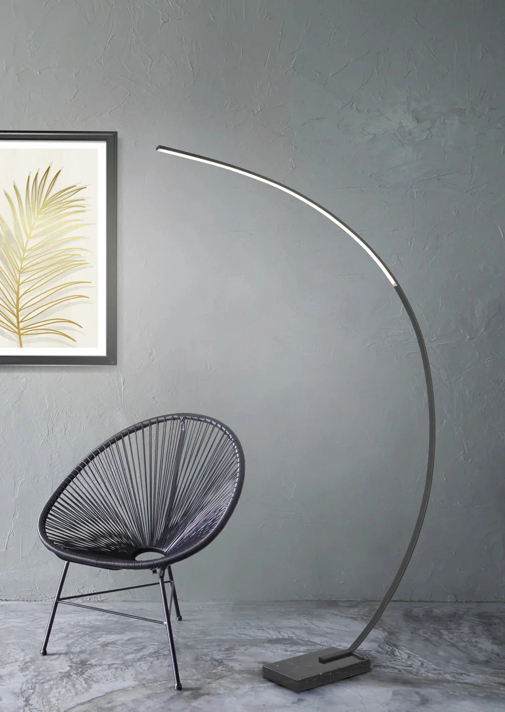 Bangkok Modern LED Floor Lamp - Black - Image 2
