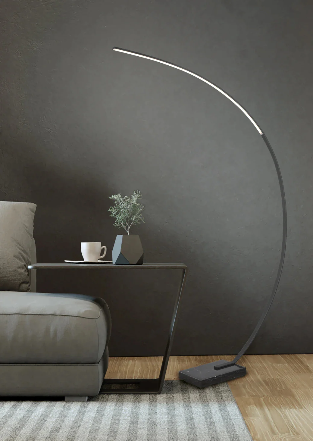 Bangkok Modern LED Floor Lamp - Black - Image 4