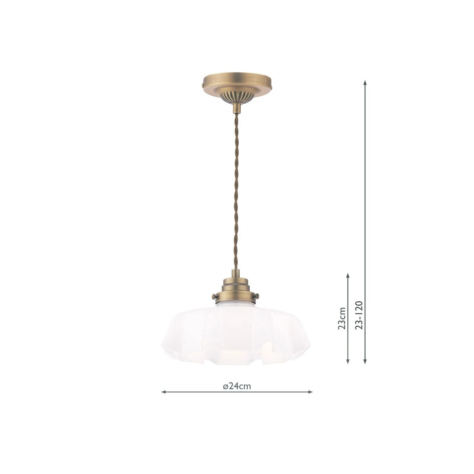 Banham Pendant Matt Antique Brass and White Glass - Image 7