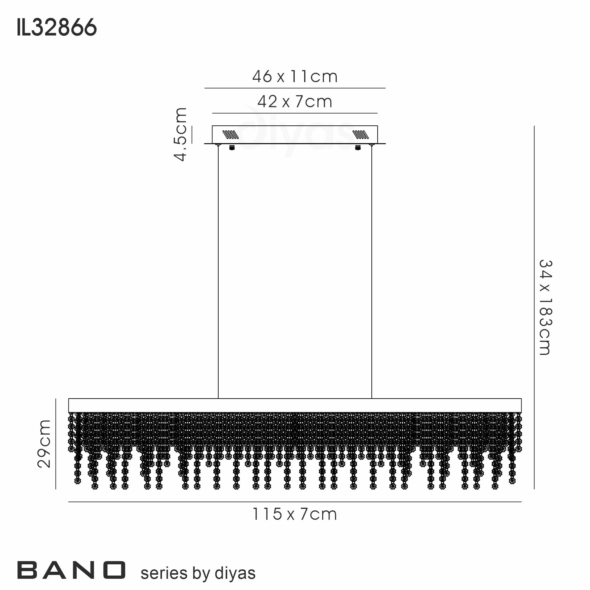 Bano LED Island Pendant - Polished Chrome/ French Gold - Various Sizes - Image 2