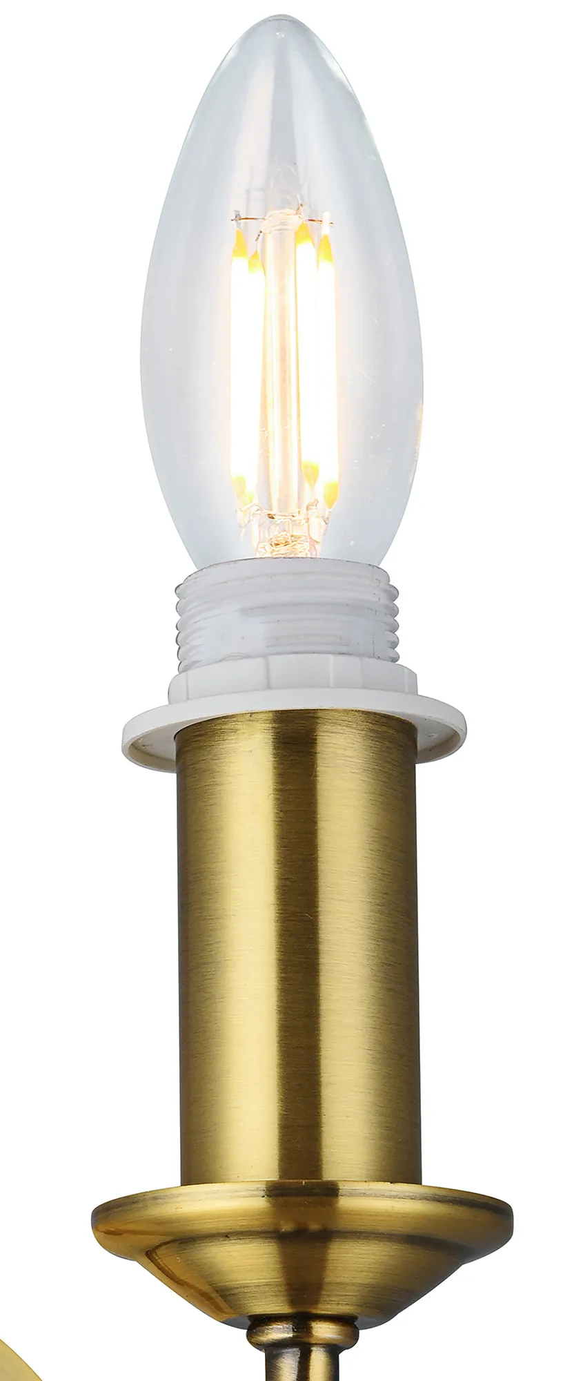 Banyan 1 Light Switched Wall Lamp Without Shade, Antique Brass - Promotional Offer - Image 2