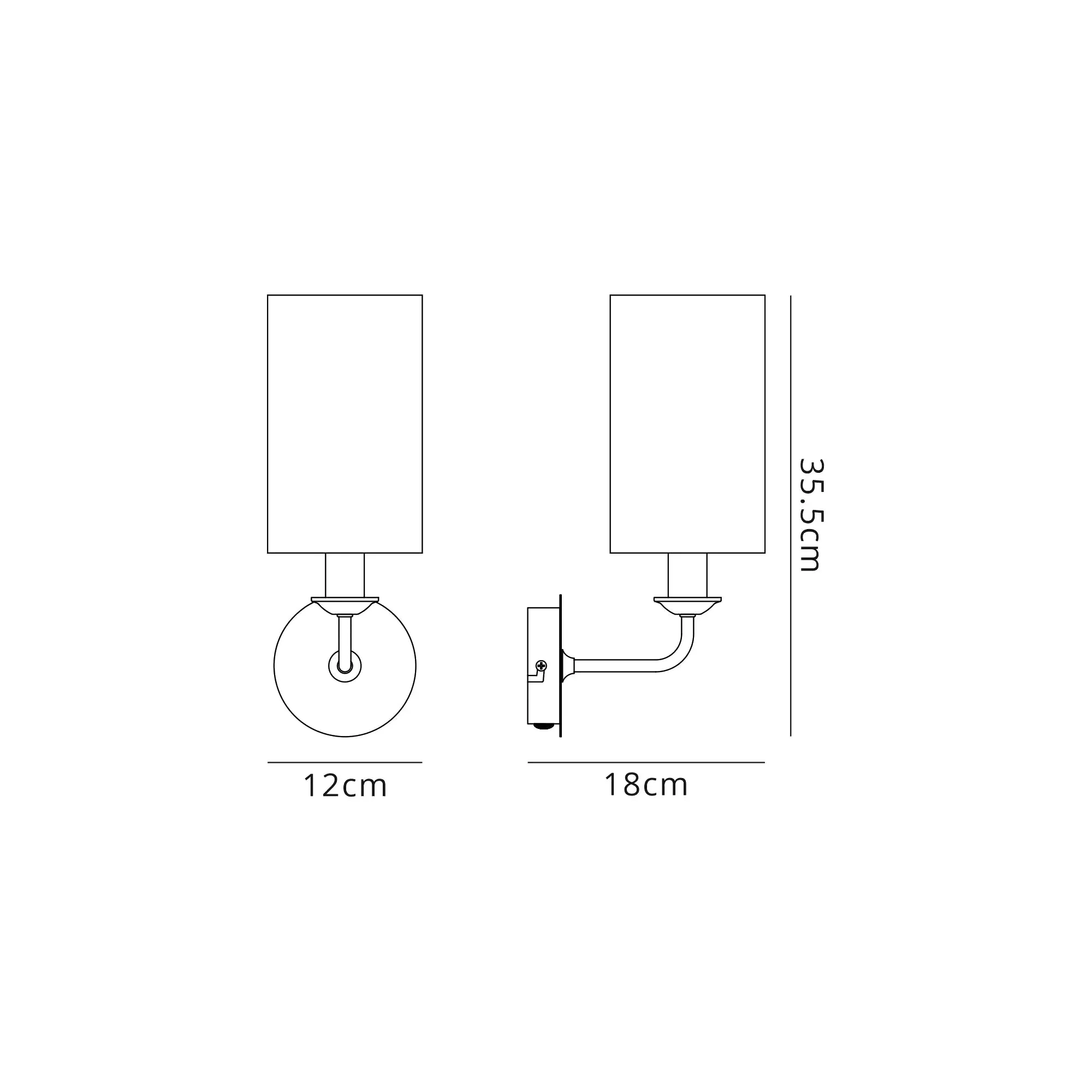 Banyan 1L Switched  Wall Light E14 With Antique Brass With Various Glass Shade Colours IP20 - Image 2