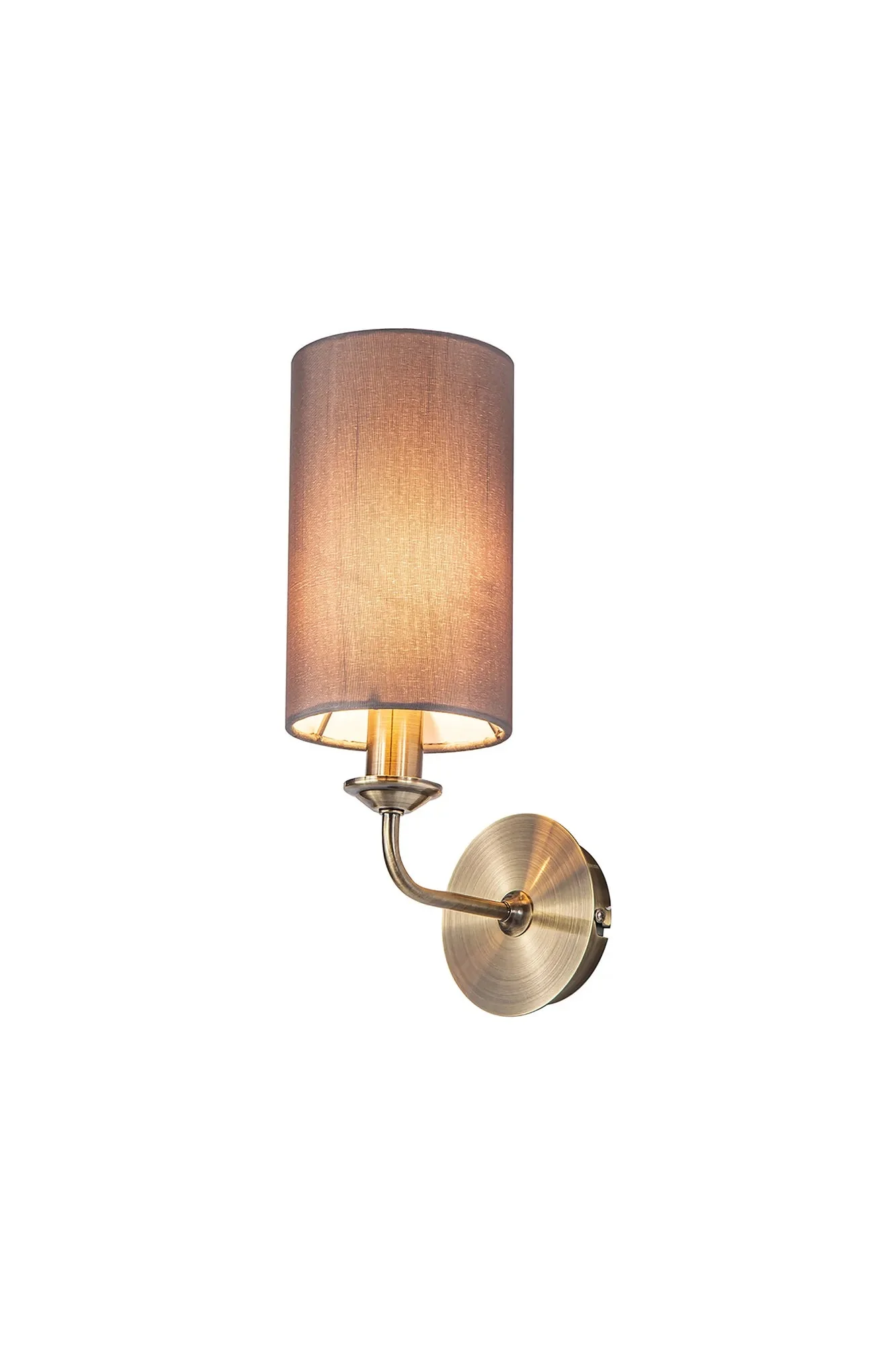 Banyan 1L Switched  Wall Light E14 With Antique Brass With Various Glass Shade Colours IP20 - Image 3