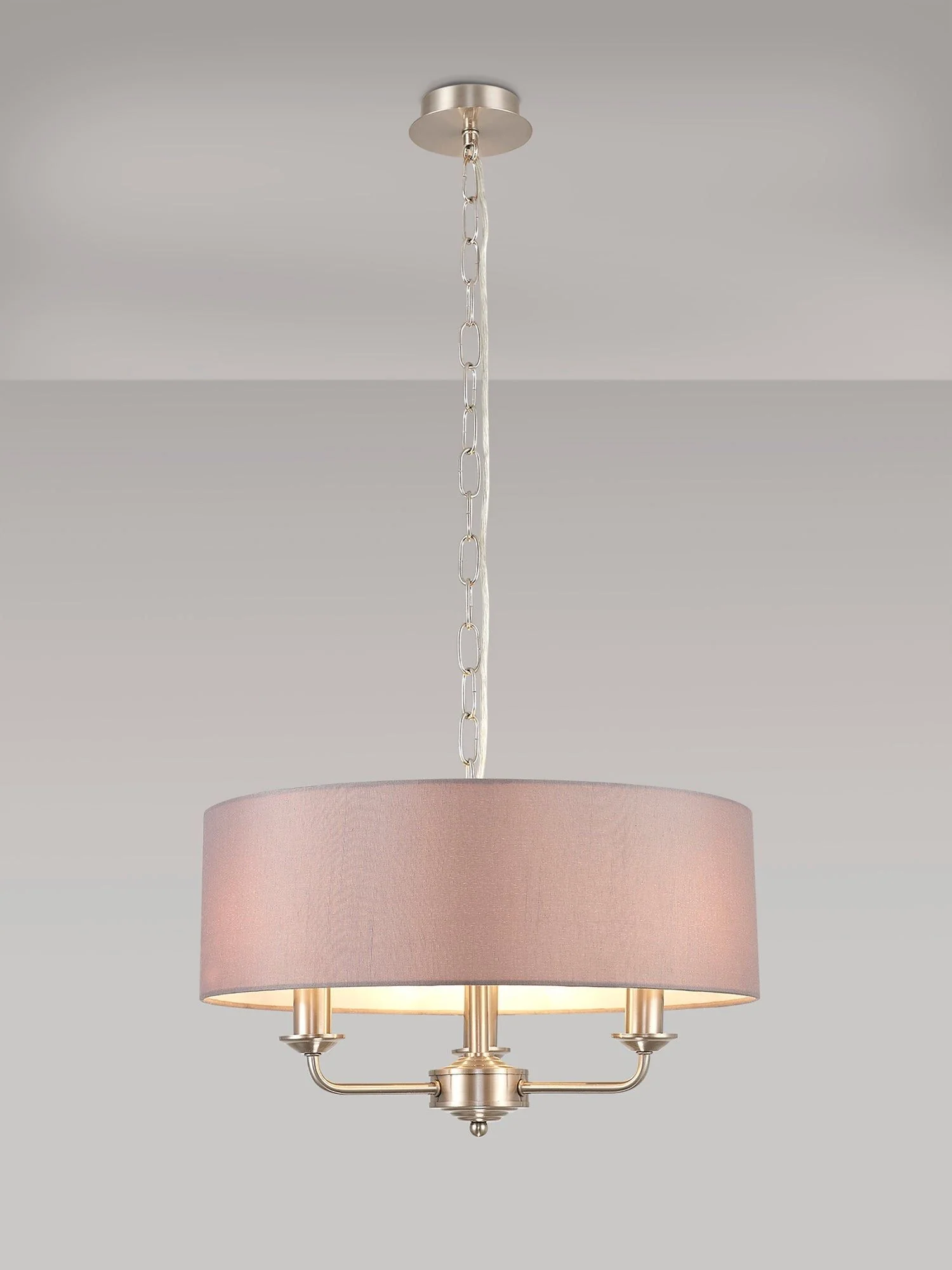 Banyan 3 Light Hanging Shade Lights Various Colurs, Faux Silk Shade - Image 12