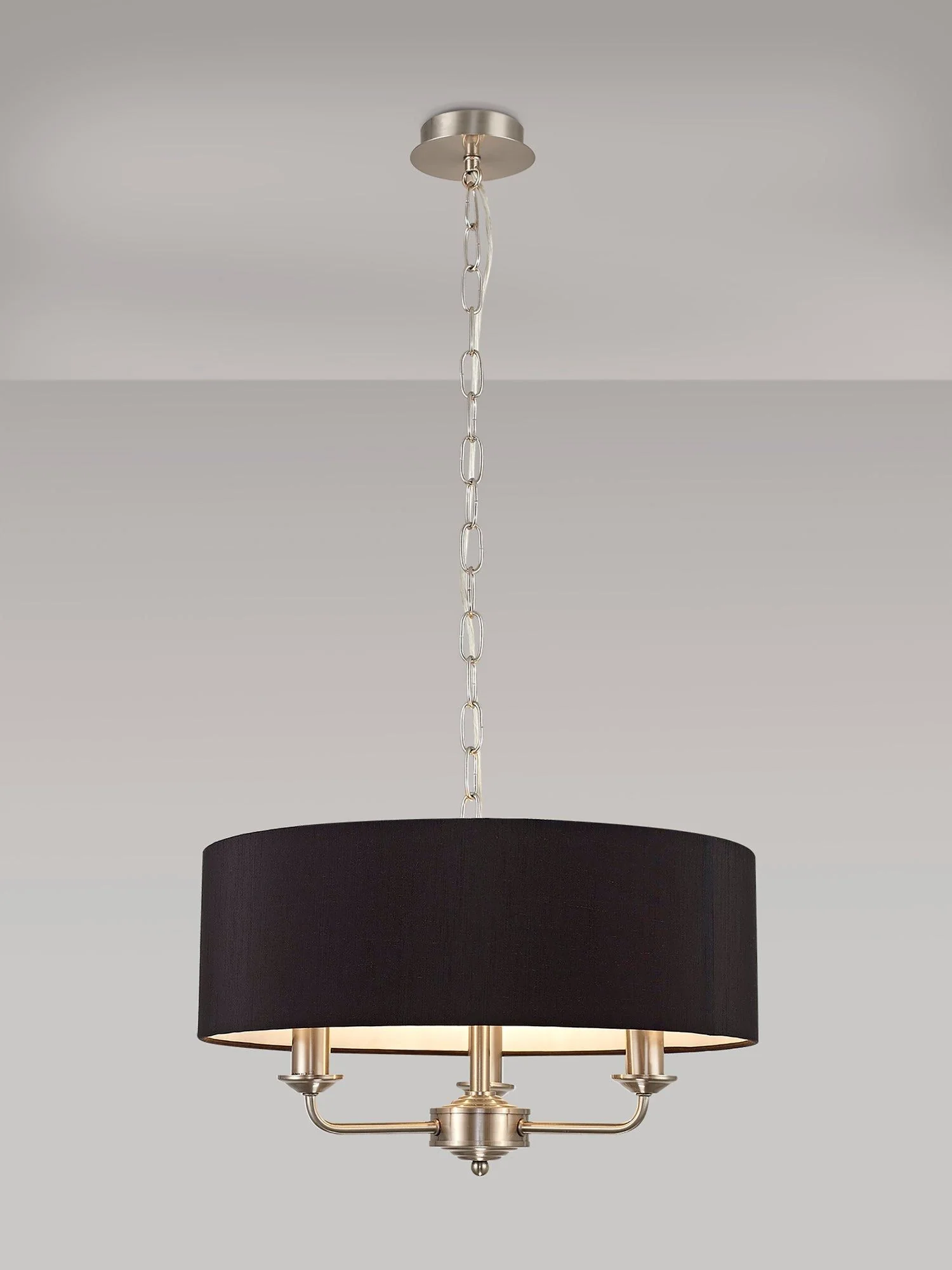 Banyan 3 Light Hanging Shade Lights Various Colurs, Faux Silk Shade - Image 14