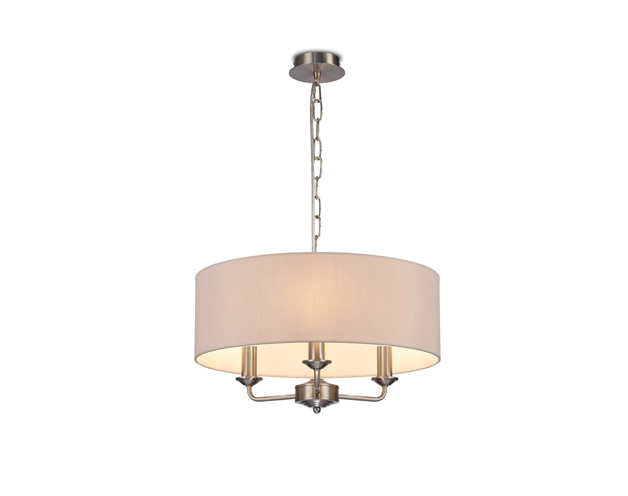 Banyan 3 Light Hanging Shade Lights Various Colurs, Faux Silk Shade - Image 17