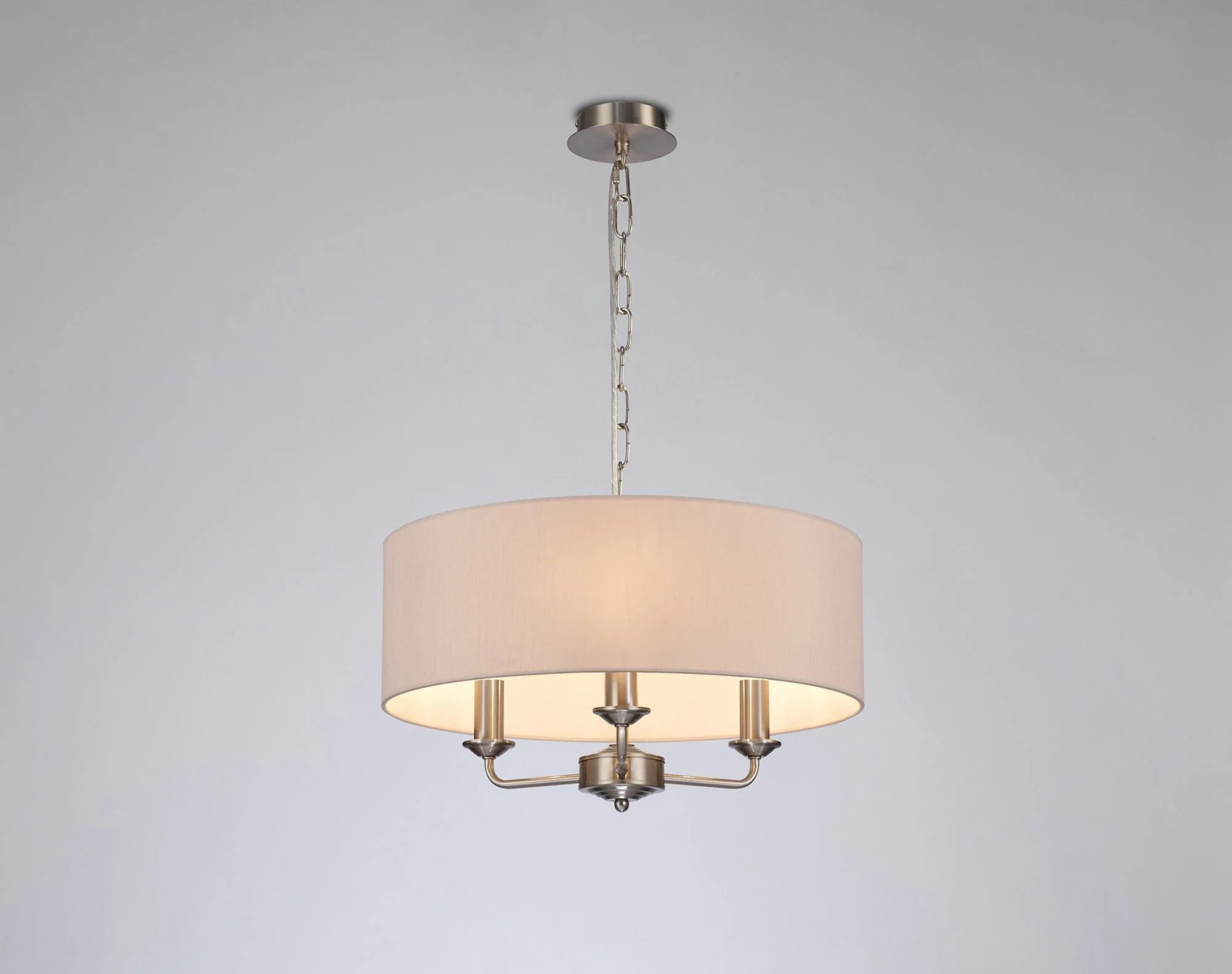 Banyan 3 Light Hanging Shade Lights Various Colurs, Faux Silk Shade - Image 18