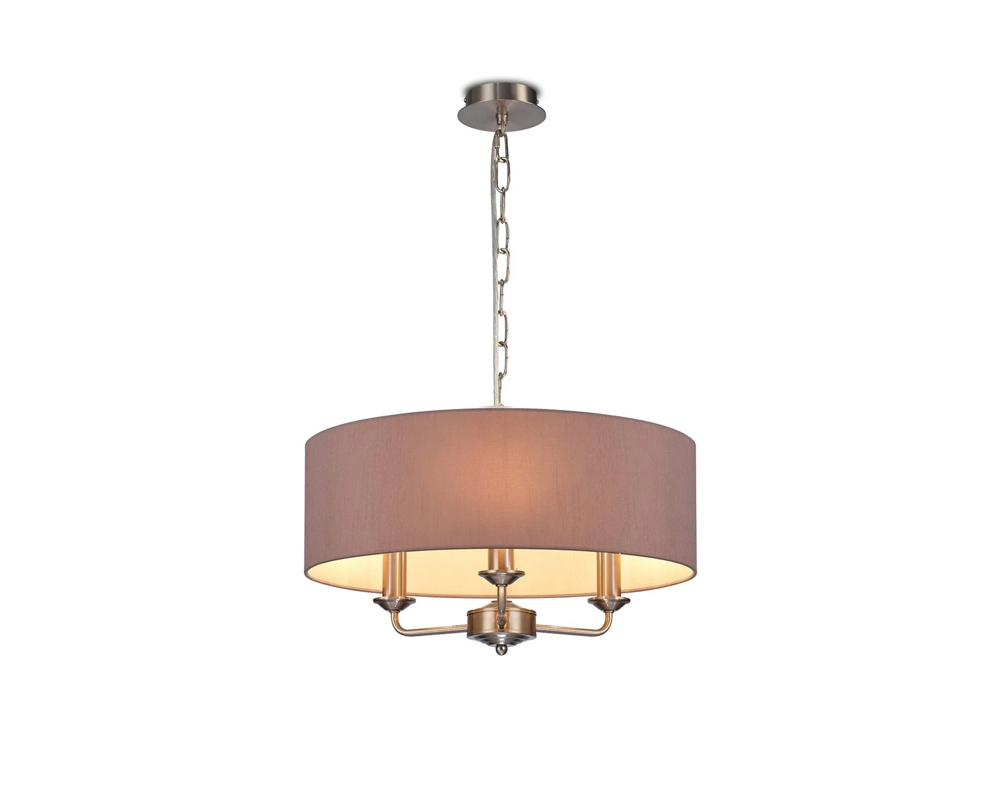 Banyan 3 Light Hanging Shade Lights Various Colurs, Faux Silk Shade - Image 19