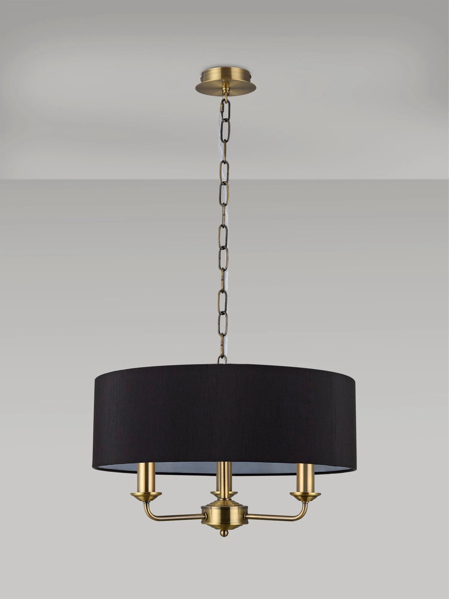 Banyan 3 Light Hanging Shade Lights Various Colurs, Faux Silk Shade - Image 2