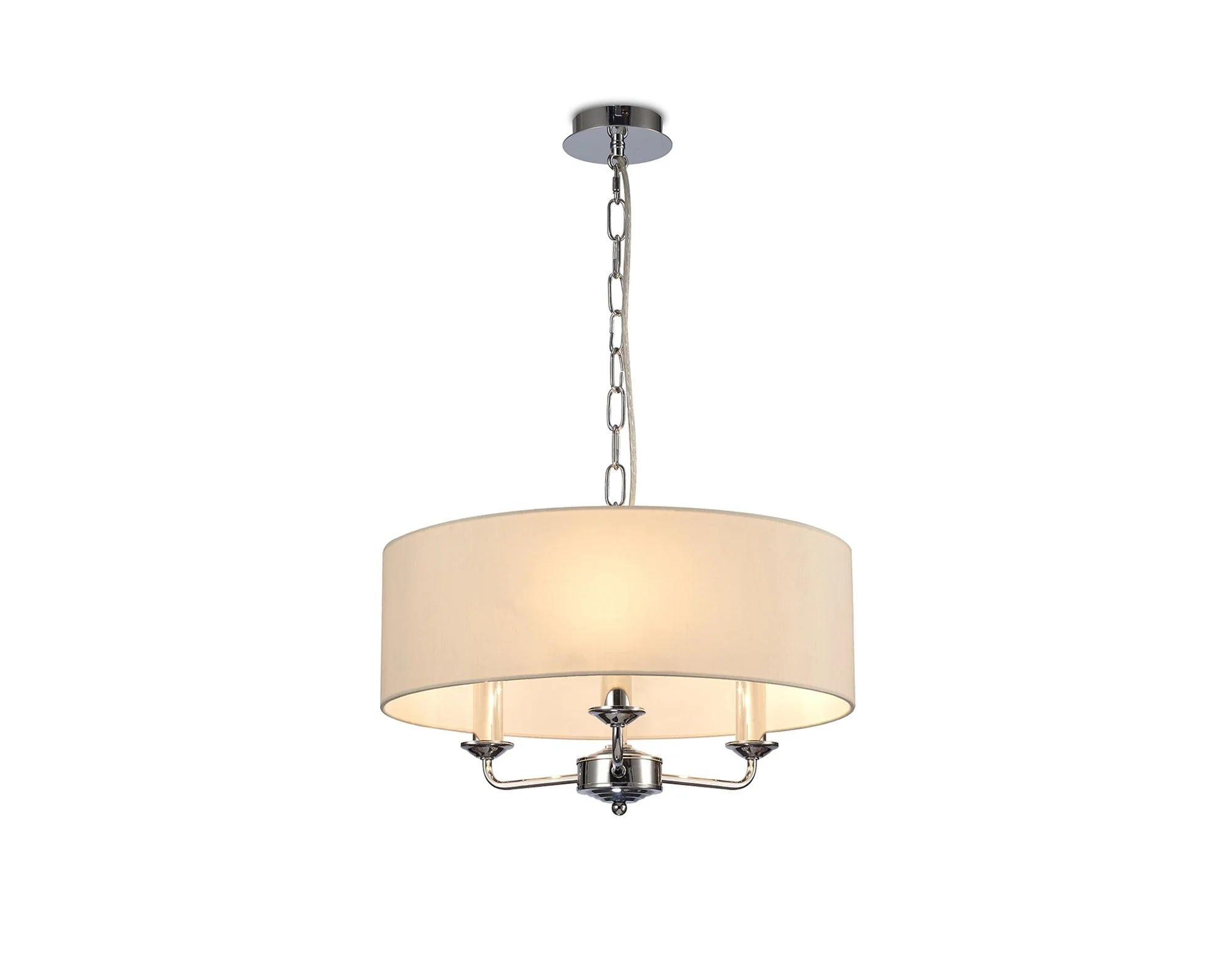 Banyan 3 Light Hanging Shade Lights Various Colurs, Faux Silk Shade - Image 25