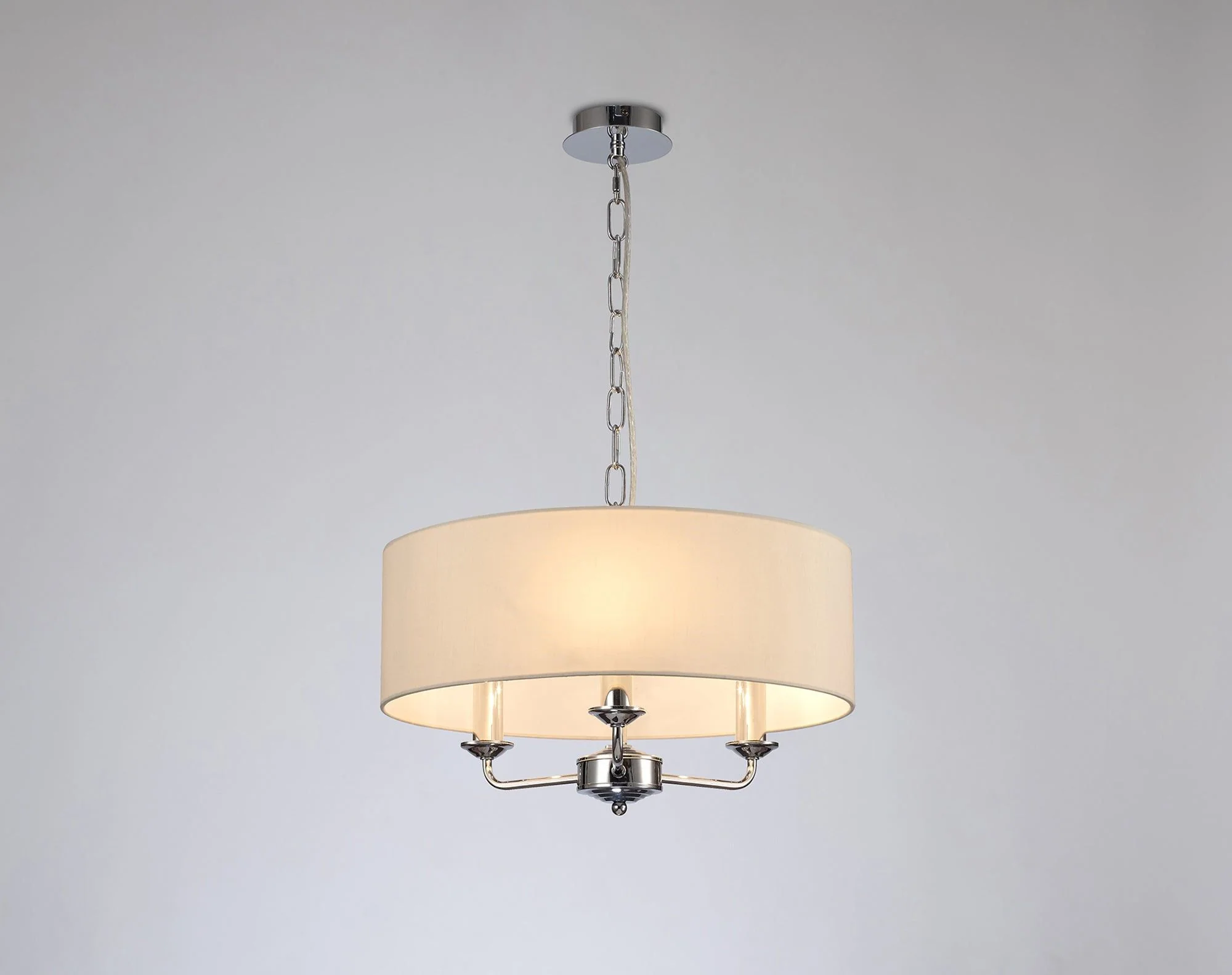 Banyan 3 Light Hanging Shade Lights Various Colurs, Faux Silk Shade - Image 26