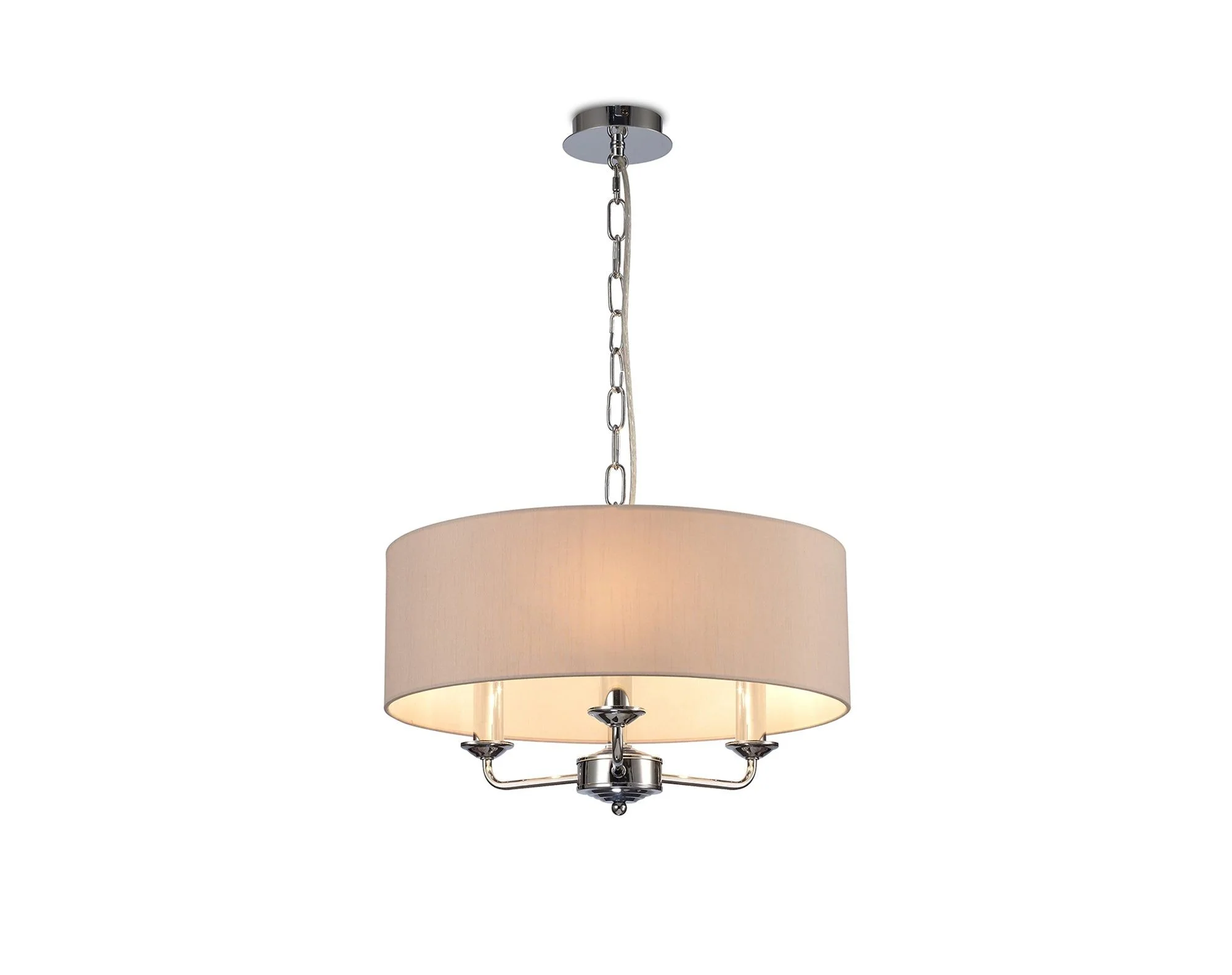 Banyan 3 Light Hanging Shade Lights Various Colurs, Faux Silk Shade - Image 27