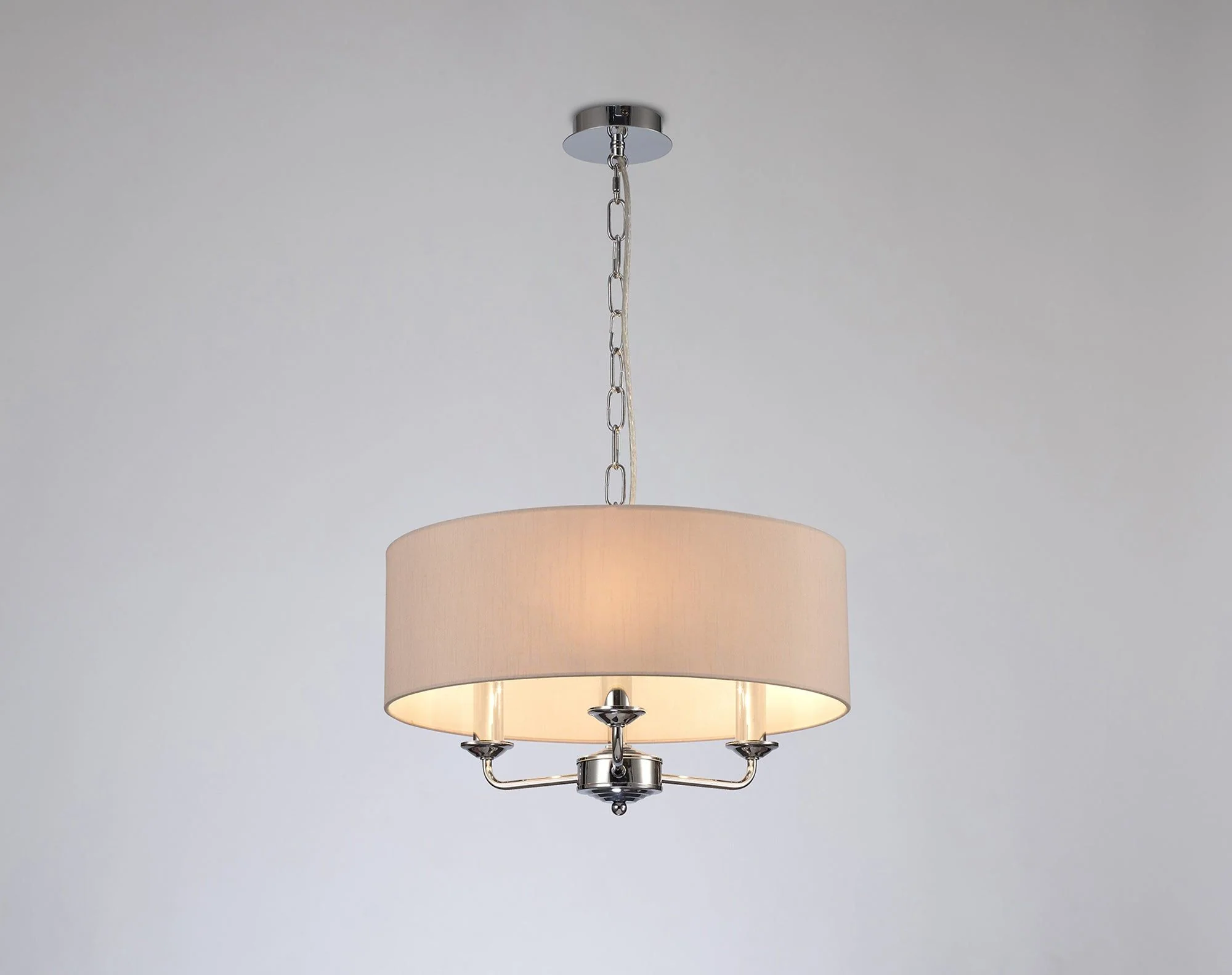 Banyan 3 Light Hanging Shade Lights Various Colurs, Faux Silk Shade - Image 28