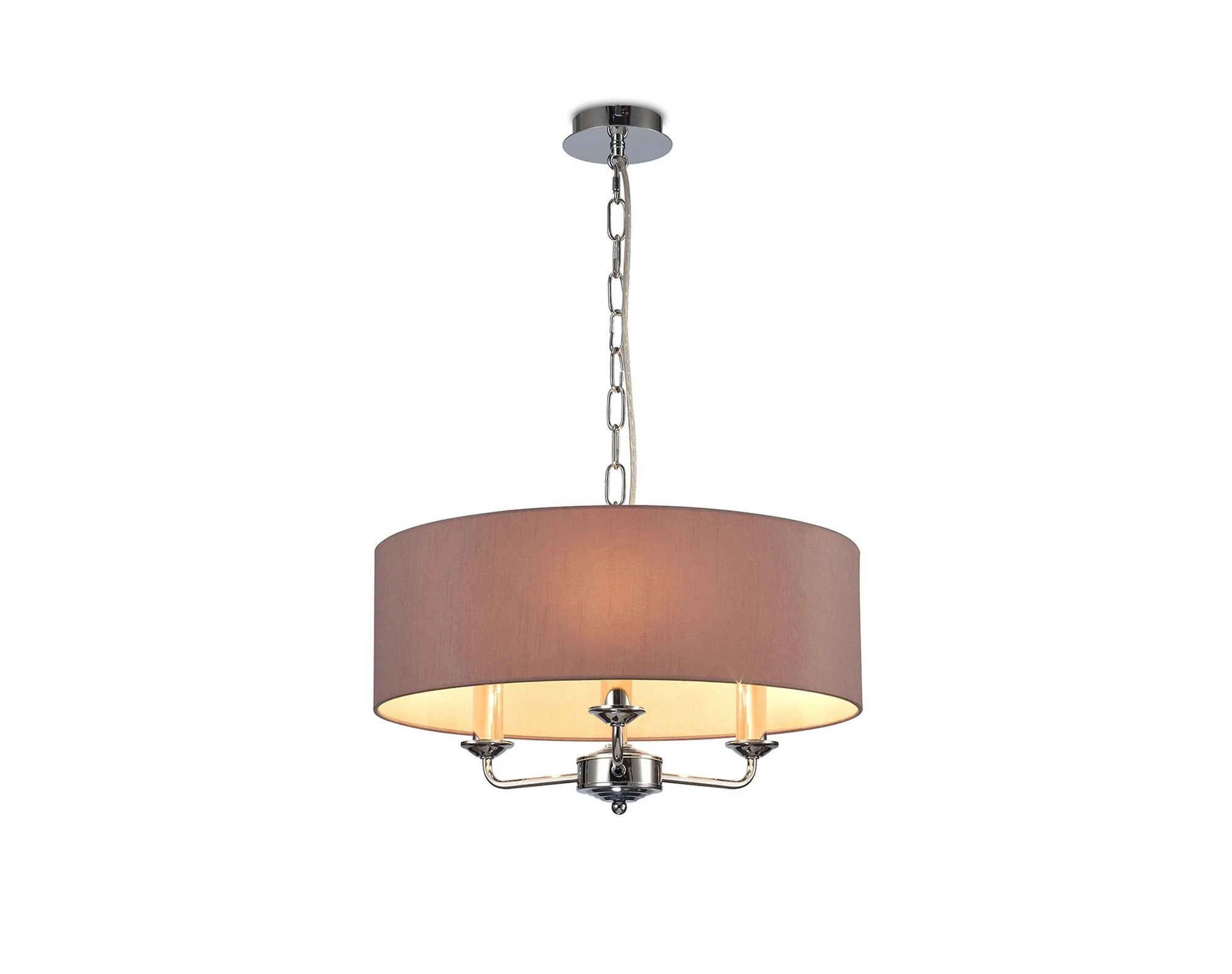 Banyan 3 Light Hanging Shade Lights Various Colurs, Faux Silk Shade - Image 29