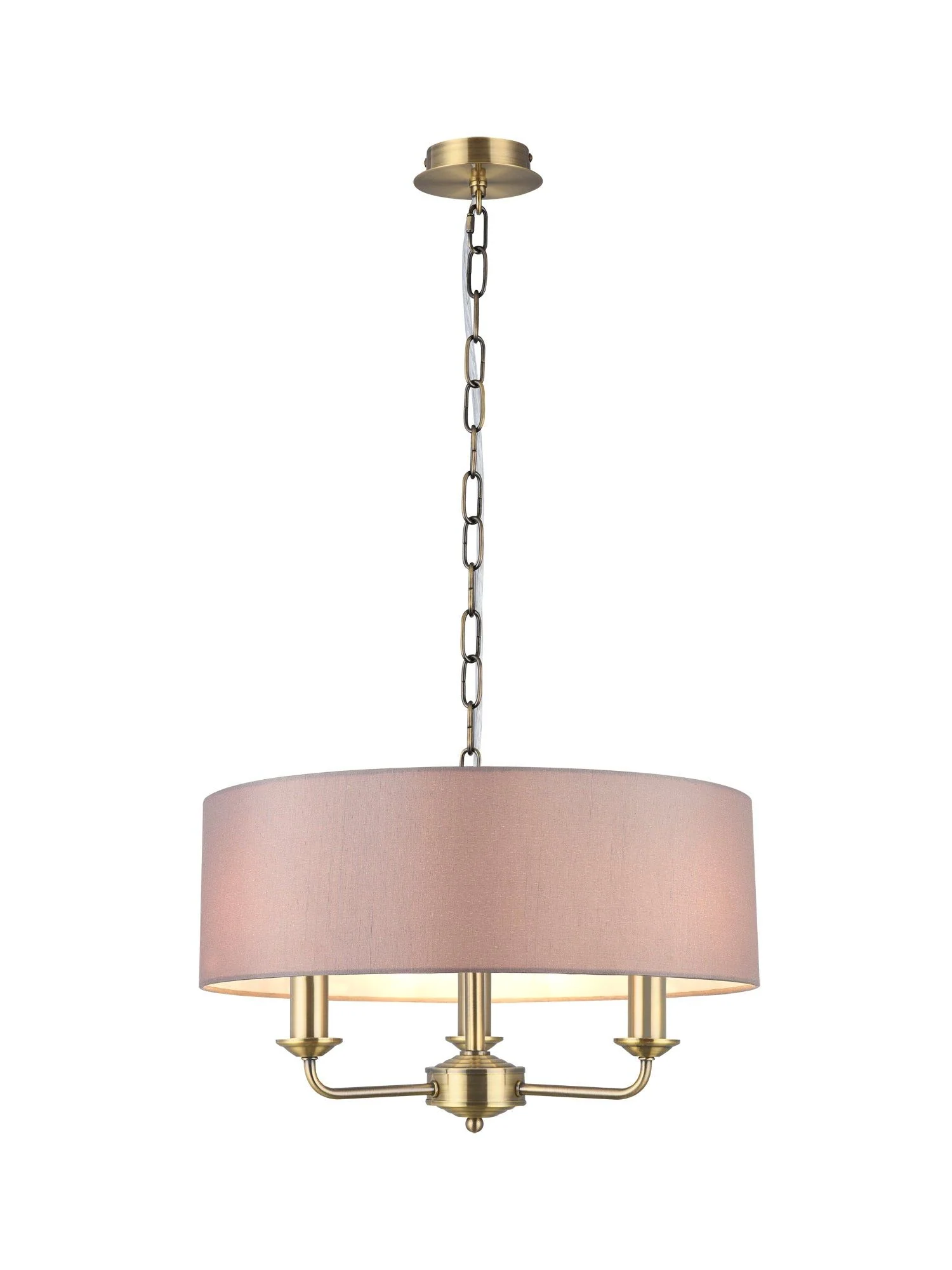 Banyan 3 Light Hanging Shade Lights Various Colurs, Faux Silk Shade - Image 3