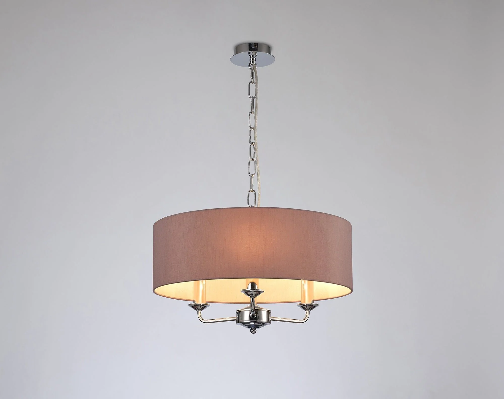 Banyan 3 Light Hanging Shade Lights Various Colurs, Faux Silk Shade - Image 30