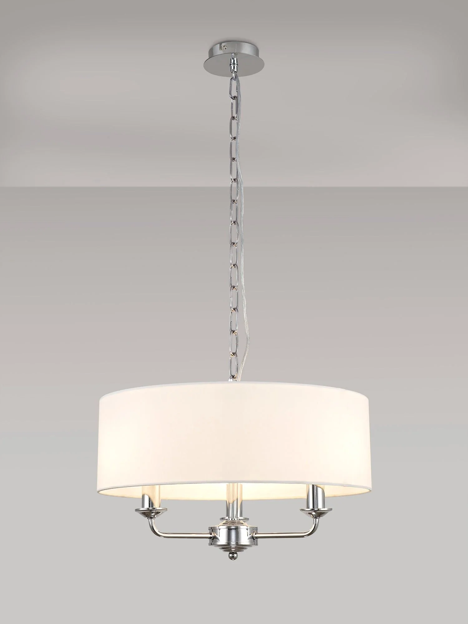 Banyan 3 Light Hanging Shade Lights Various Colurs, Faux Silk Shade - Image 32