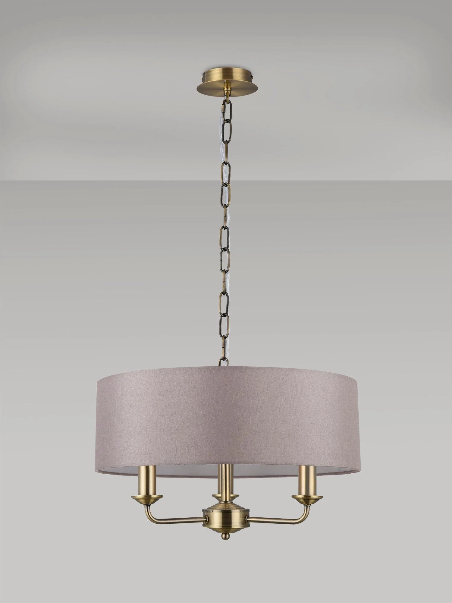 Banyan 3 Light Hanging Shade Lights Various Colurs, Faux Silk Shade - Image 4