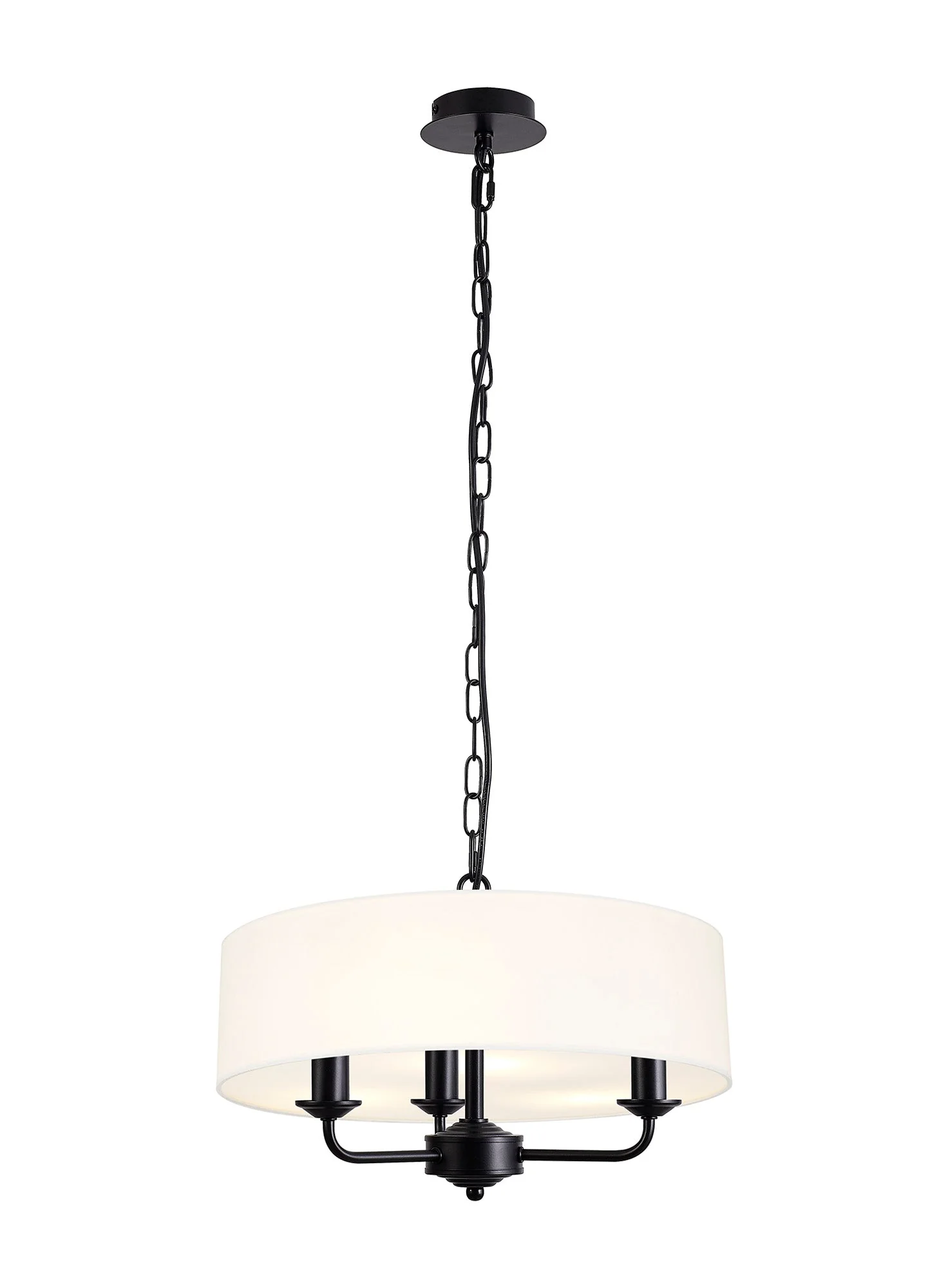 Banyan 3 Light Hanging Shade Lights Various Colurs, Faux Silk Shade - Image 41