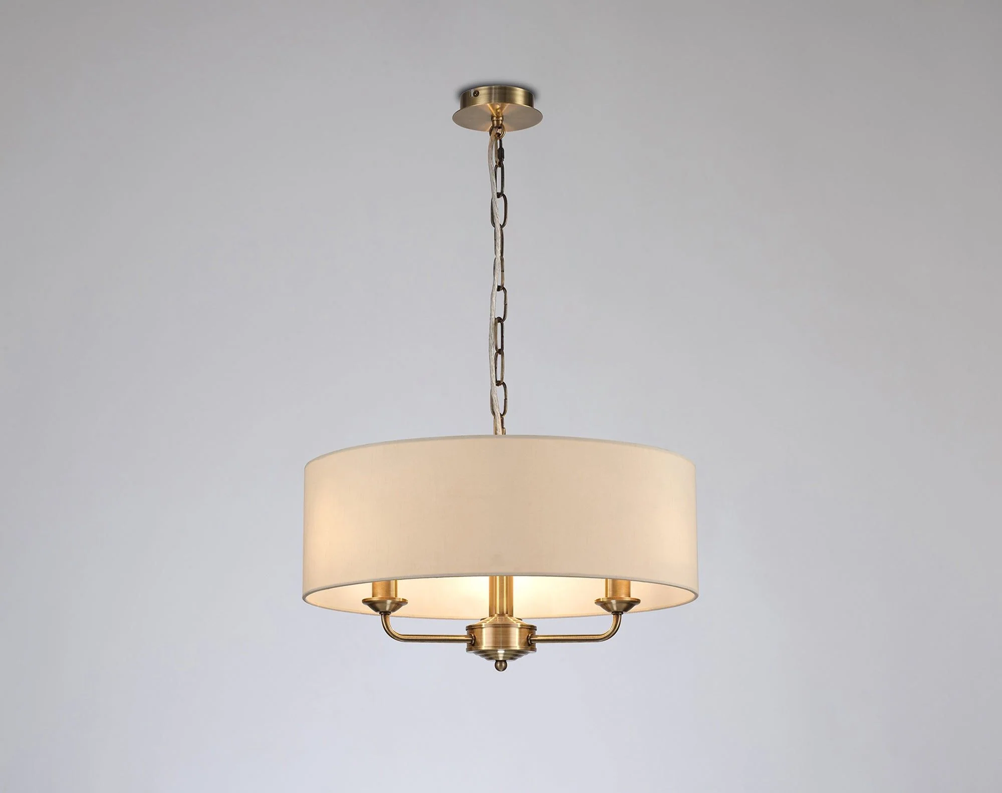 Banyan 3 Light Hanging Shade Lights Various Colurs, Faux Silk Shade - Image 6
