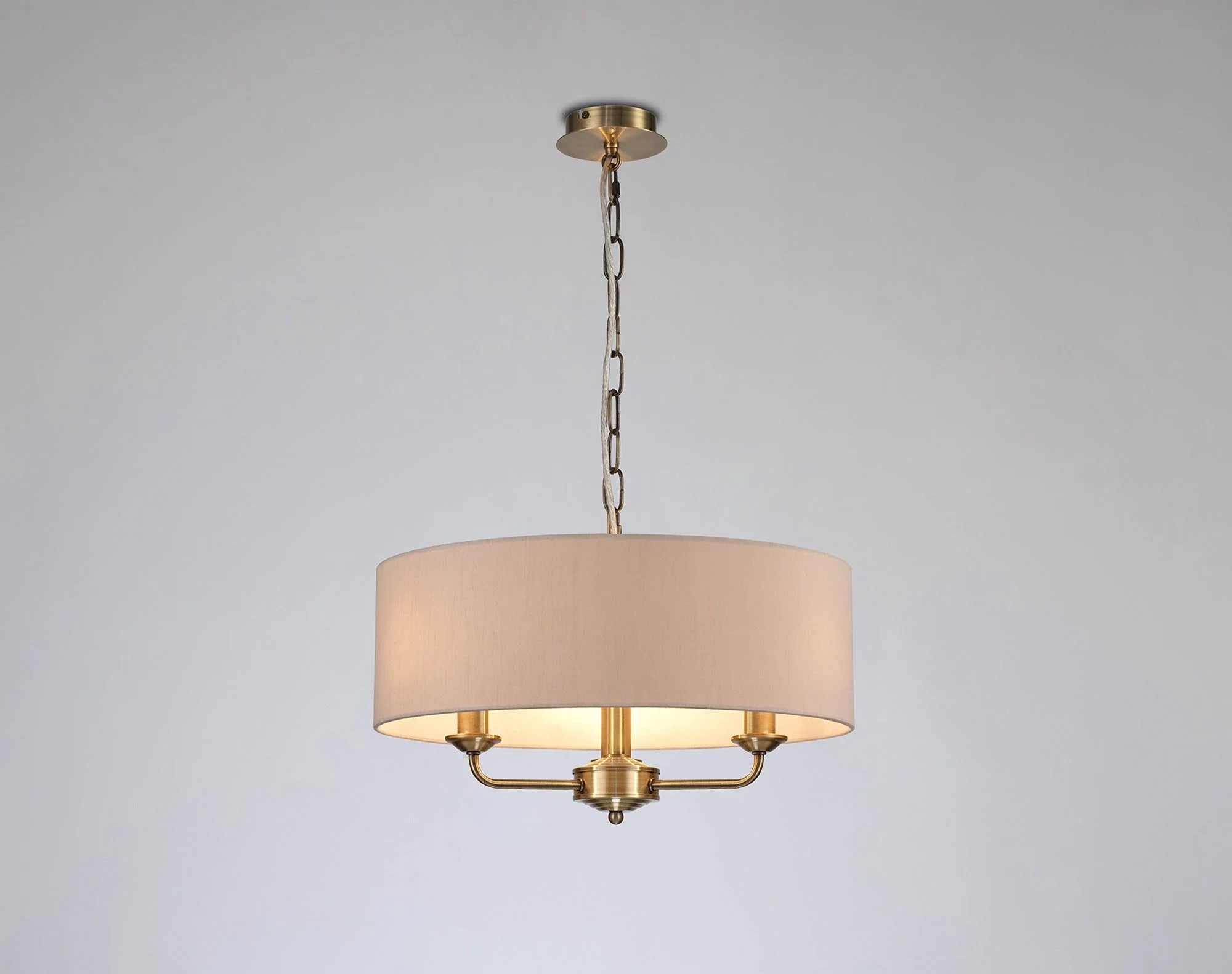 Banyan 3 Light Hanging Shade Lights Various Colurs, Faux Silk Shade - Image 8