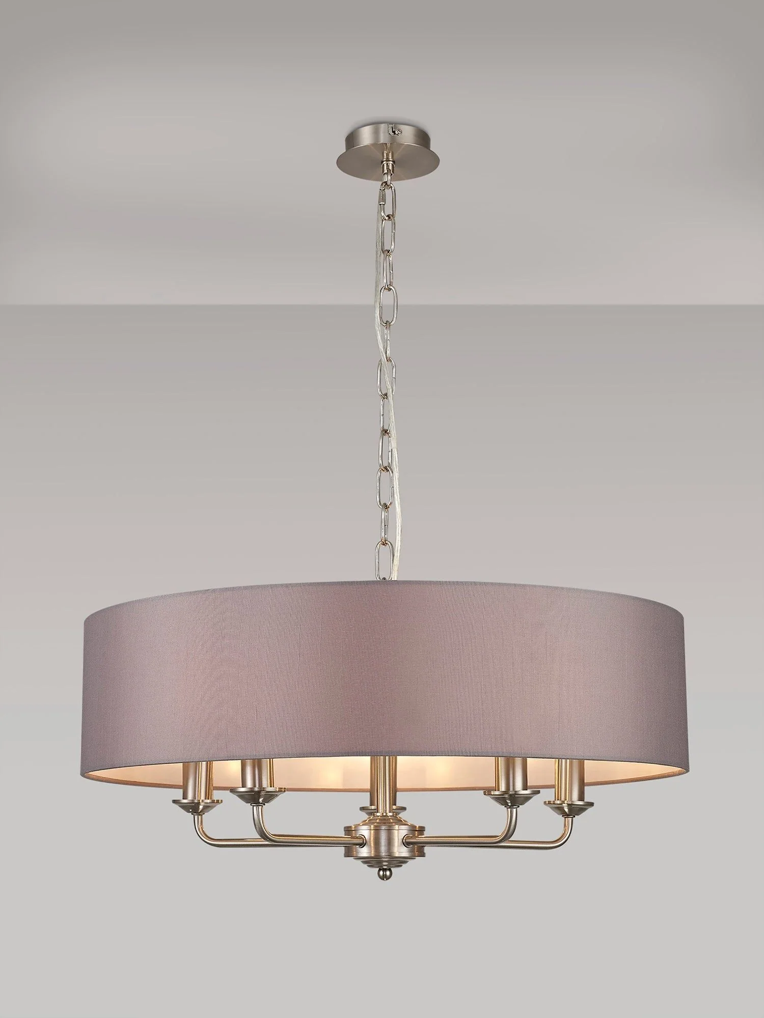 Banyan 5 Light Hanging Shade Lights Various Colurs, Faux Silk Shade - Image 12