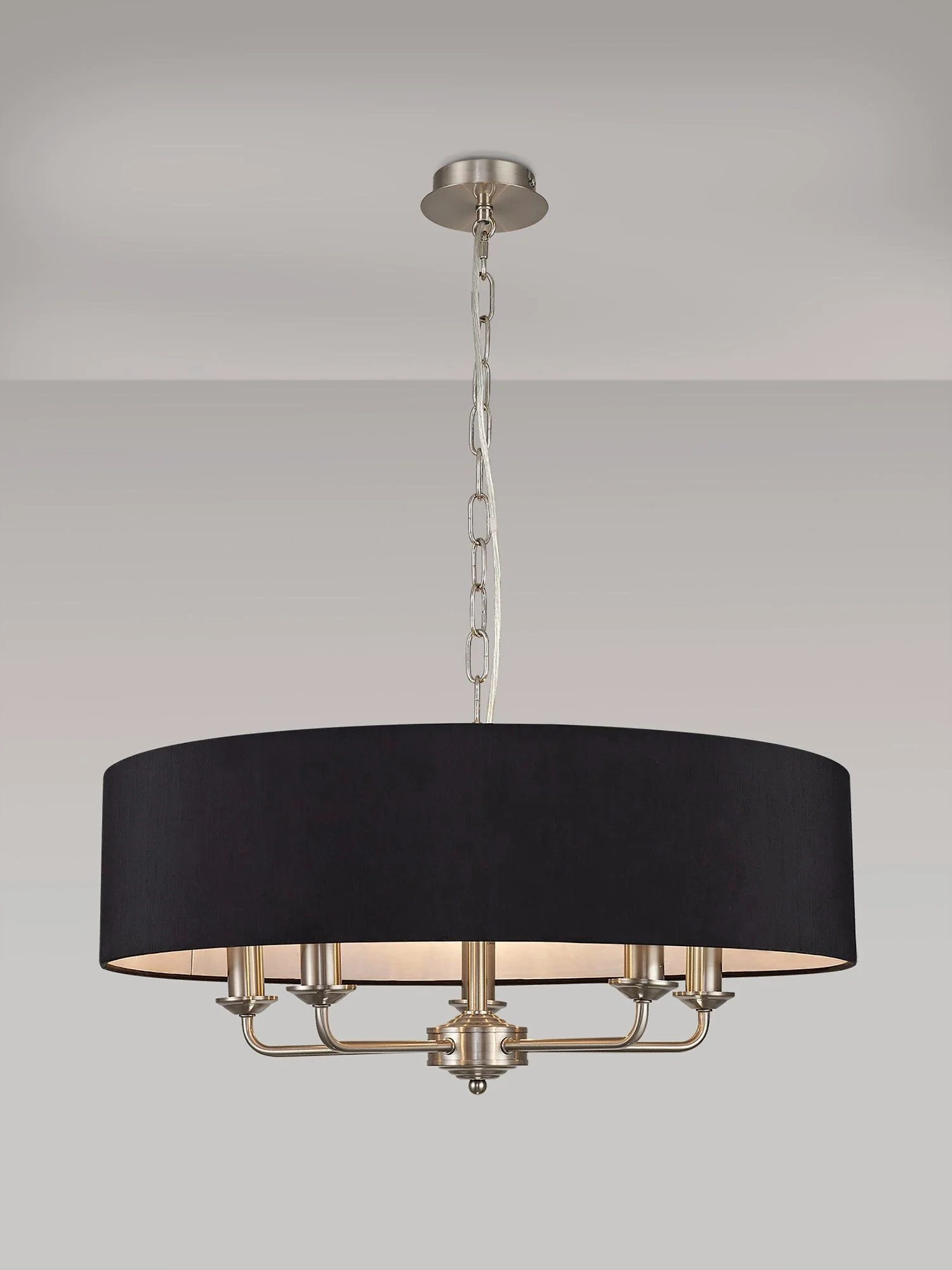 Banyan 5 Light Hanging Shade Lights Various Colurs, Faux Silk Shade - Image 14