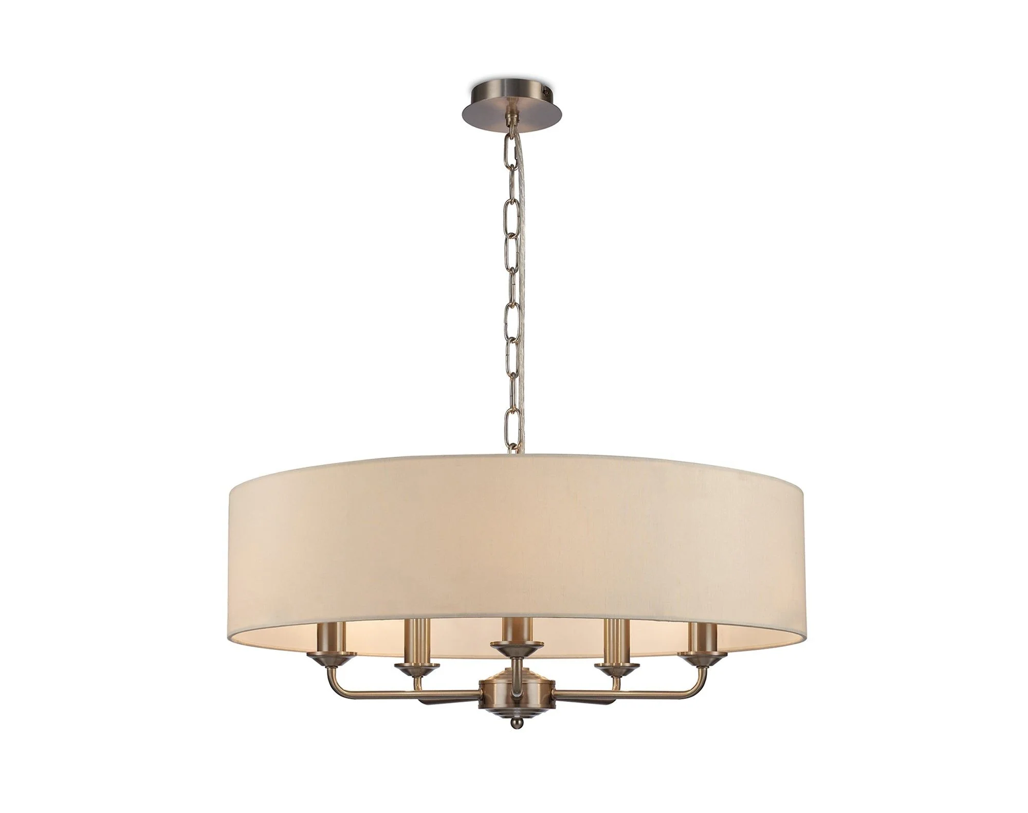 Banyan 5 Light Hanging Shade Lights Various Colurs, Faux Silk Shade - Image 15