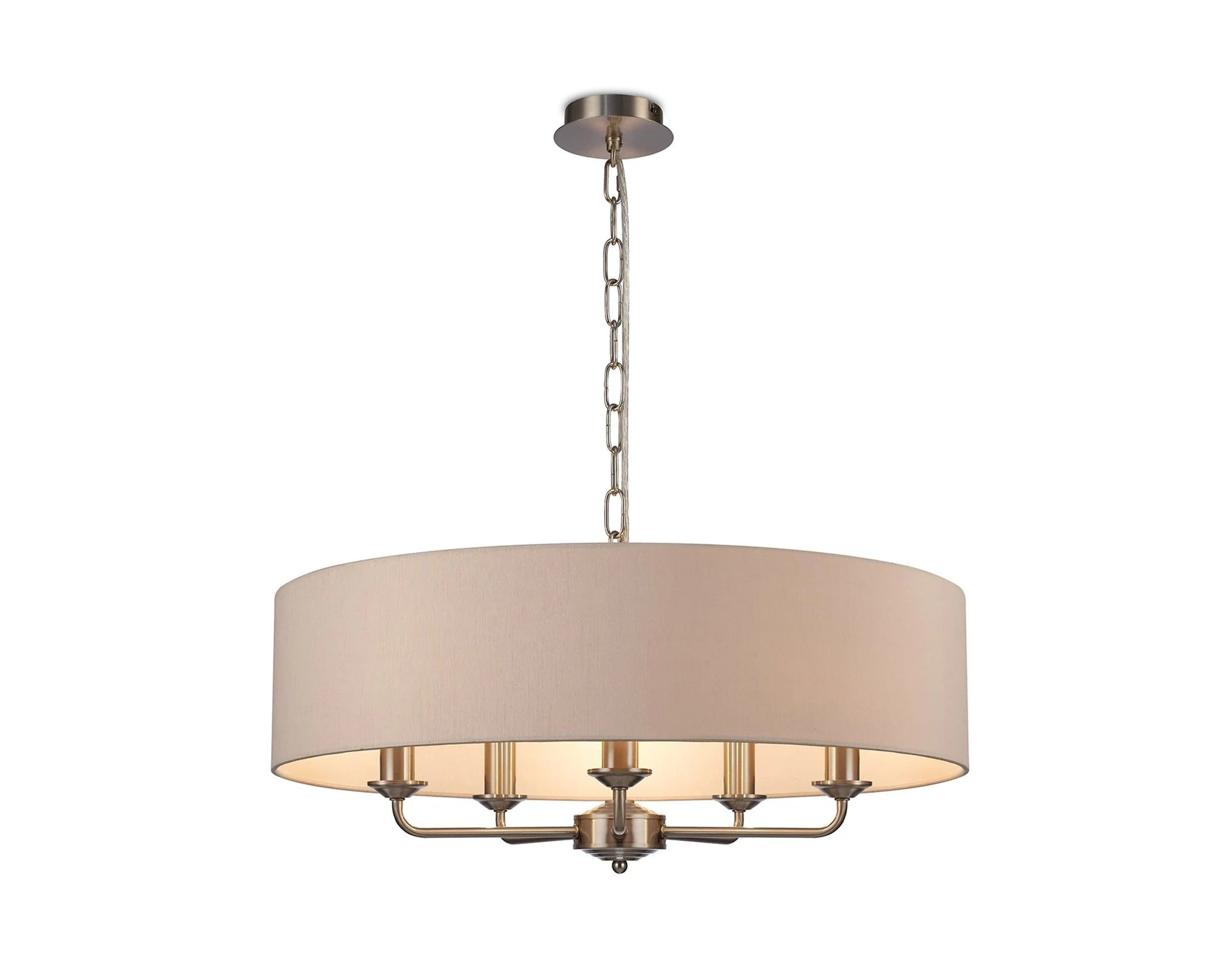 Banyan 5 Light Hanging Shade Lights Various Colurs, Faux Silk Shade - Image 17