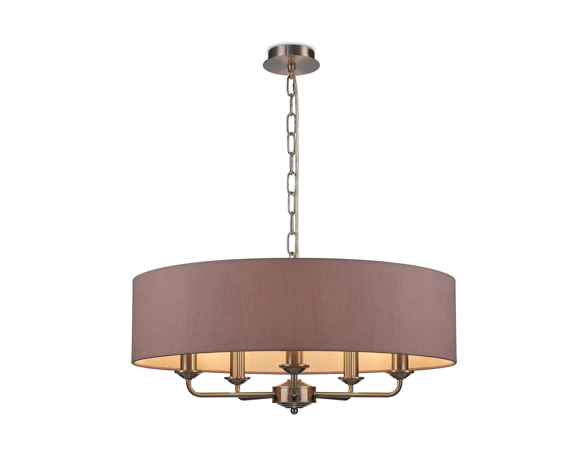 Banyan 5 Light Hanging Shade Lights Various Colurs, Faux Silk Shade - Image 19