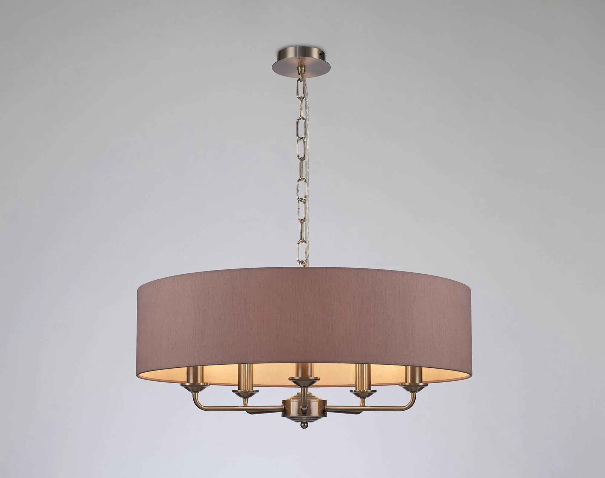 Banyan 5 Light Hanging Shade Lights Various Colurs, Faux Silk Shade - Image 20