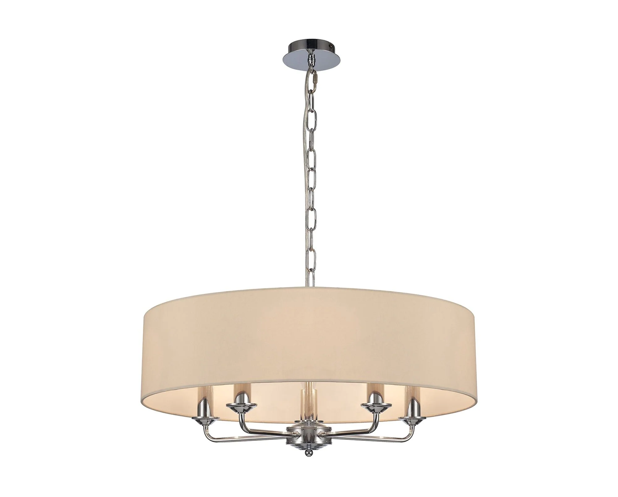 Banyan 5 Light Hanging Shade Lights Various Colurs, Faux Silk Shade - Image 25