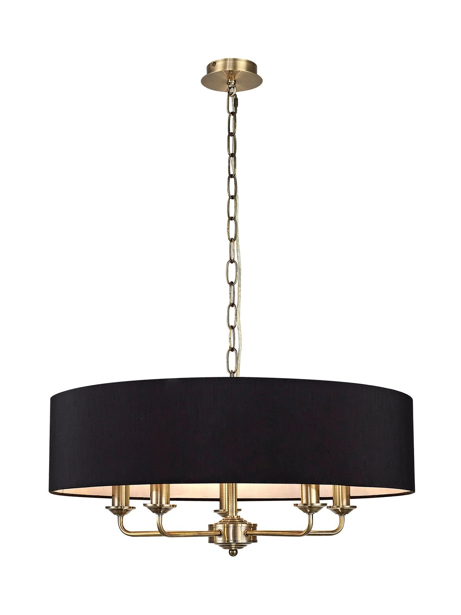 Banyan 5 Light Hanging Shade Lights Various Colurs, Faux Silk Shade - Image 3