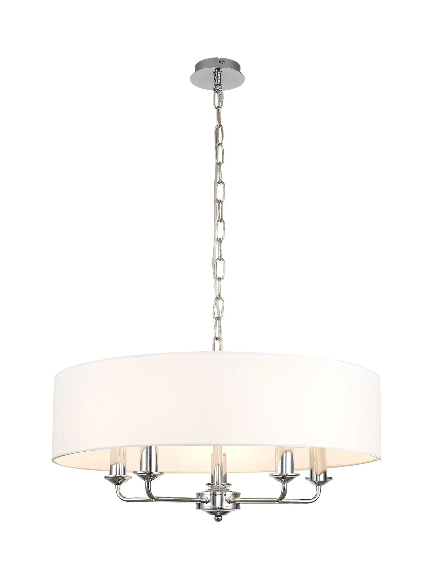 Banyan 5 Light Hanging Shade Lights Various Colurs, Faux Silk Shade - Image 31